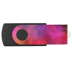 Galaxy Paint Splatter Effect Pink Flash Drive