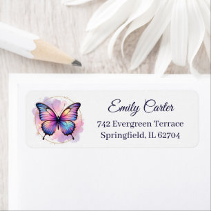 Galaxy Pastel Butterfly Splash Return Address Label