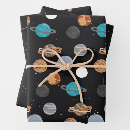 Galaxy Pattern Wrapping Paper Sheets