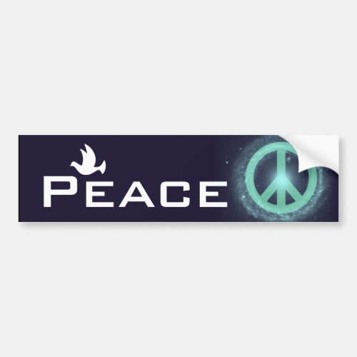 Galaxy Peace Symbol With Dove Bumper Sticker