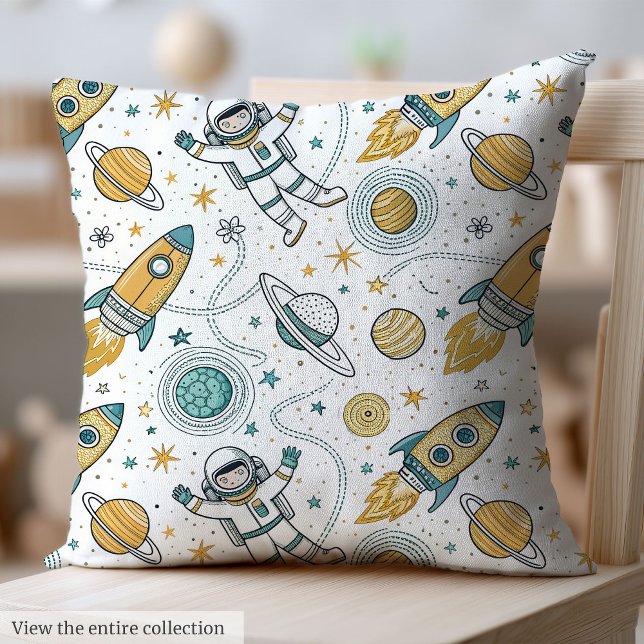 Galaxy Pillow for Boys Planets in Trendy Colors (Galaxy Pillow for Boys Planets in Trendy Colors)