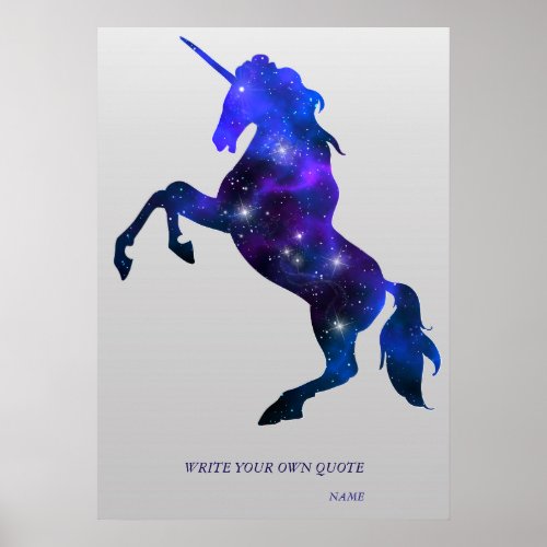 Galaxy pink beautiful unicorn sparkly image poster