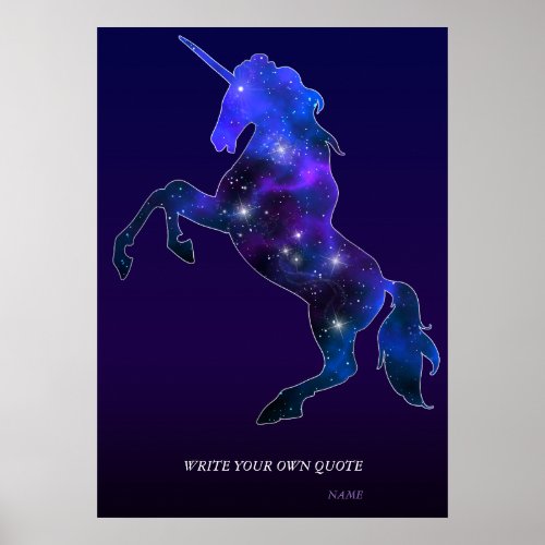 Galaxy pink beautiful unicorn sparkly image poster