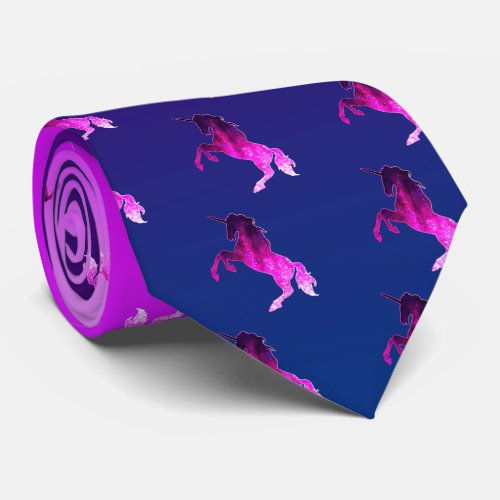 Galaxy pink beautiful unicorn sparkly image tie