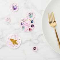 Galaxy Pink Gold Outer Space Birthday Confetti