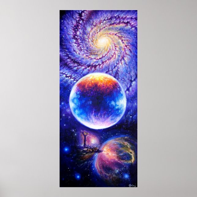 Galaxy planet and nebula poster (Front)