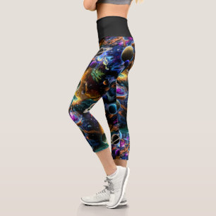 Galaxy Planets and Stars Capri Leggings