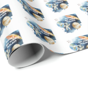 Galaxy Planets Countdown Baby Shower Wrapping Paper