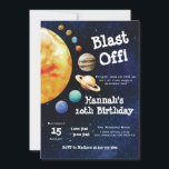Galaxy Planets Solar System Outer Space Birthday Invitation<br><div class="desc">Blast Off! Get your guests ready and excited for an out of this world party!</div>