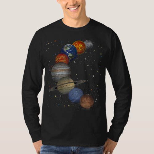 Galaxy Planets Sun Universe Outer Space Science T_Shirt