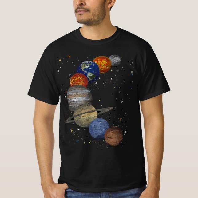 Galaxy Planets Sun Universe Outer Space Science  T-Shirt (Front)