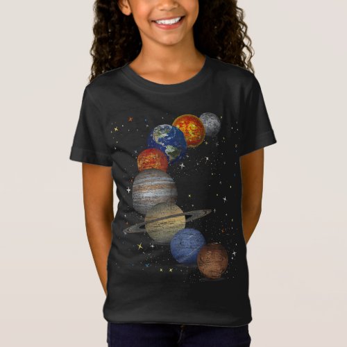 Galaxy Planets Sun Universe Outer Space Science T_Shirt