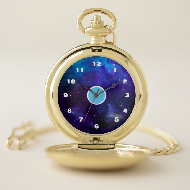Galaxy Pocket Watch Bold Numbers Circle (Inside)