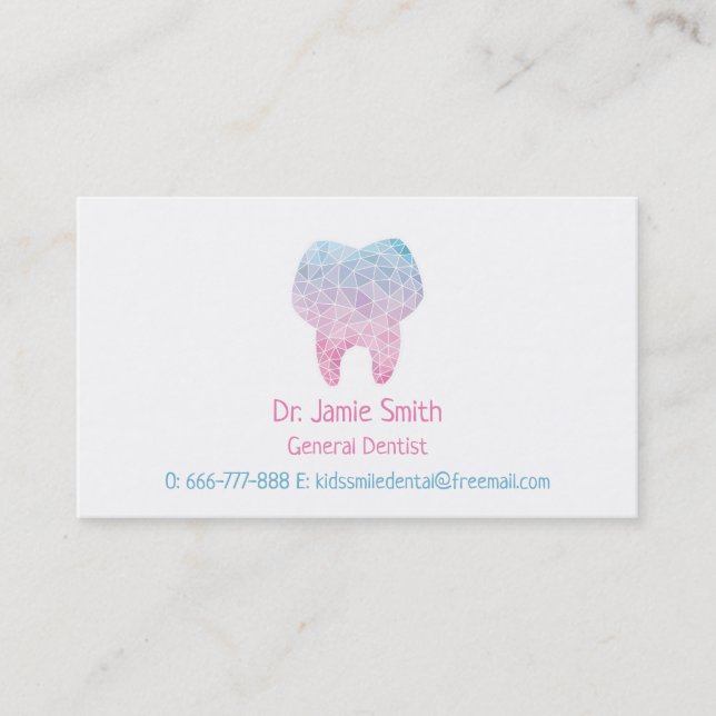 Galaxy Polygon Tooth Dentist Business Cards (Front)