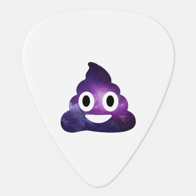 Galaxy Poo Emoji Guitar Pick (Front)