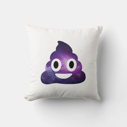 Galaxy Poo Emoji Throw Pillow
