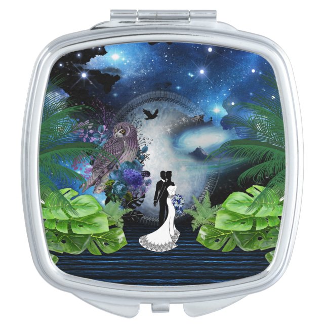 Galaxy-Portal Bridesmaid gift Compact Mirror (Front)