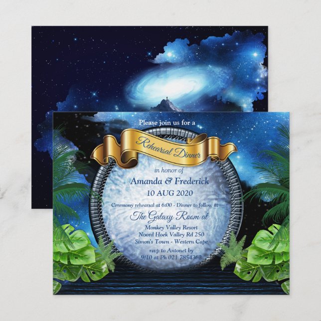 Galaxy-Portal Rehearsal dinner Invitation (Front/Back)