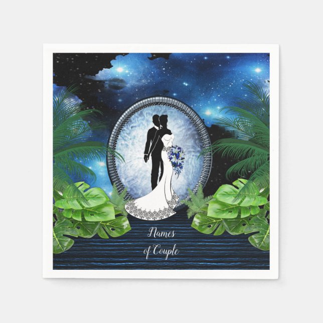 Galaxy-Portal Wedding Decor Napkins (Front)