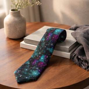 Galaxy Print Cosmic Space Star Pattern Neck Tie