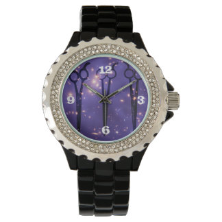 galaxy purple hair stylist hairstylist scissors watch