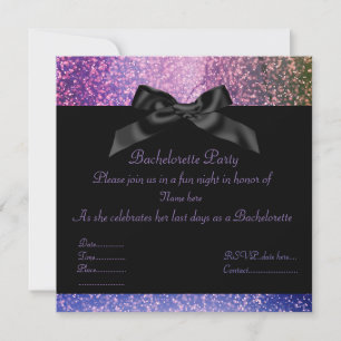 Galaxy Purple sparkle PARTY INVITATION