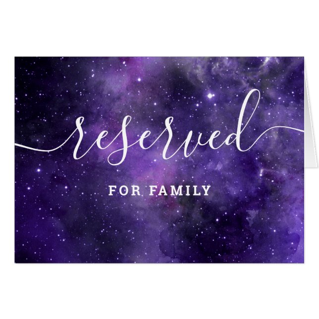 Galaxy Reserved Sign | Celestial Night Wedding Cards (Front Horizontal)