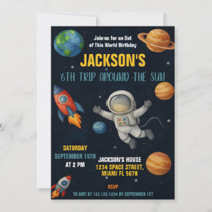 Galaxy Rocket Ship Party Invite