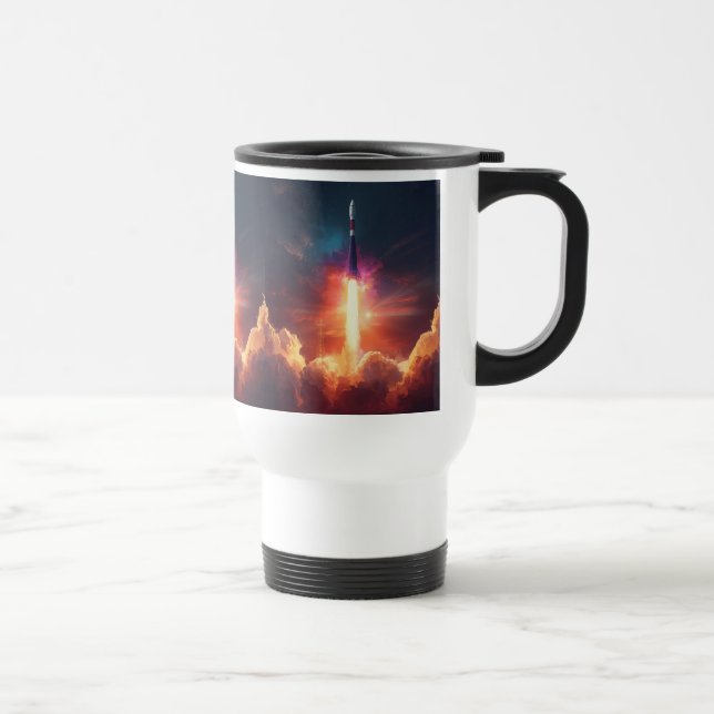  Galaxy Rocket Thermal Mug – Space Fantasy Style (Right)