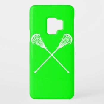 Galaxy S2 Lacrosse Sticks Green Case-mate Samsung Galaxy S9 Case by sportsdesign at Zazzle