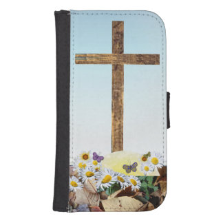 Galaxy S4 Christian cross Wallet Case