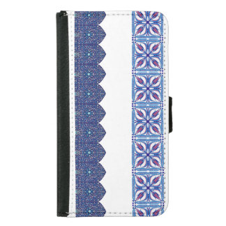 Galaxy S5 Wallet Case Turkish Ottoman Design Blue 