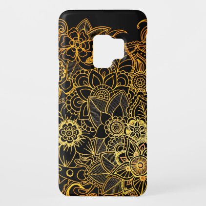 Galaxy S9 Case BarelyThere Floral Doodle Gold G523