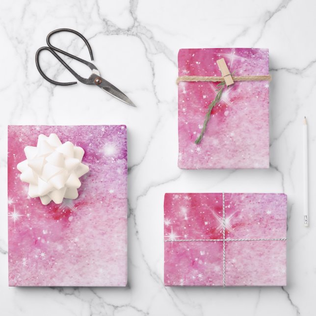 Galaxy Seamless Patterns Wrapping Paper Sheets (Front)