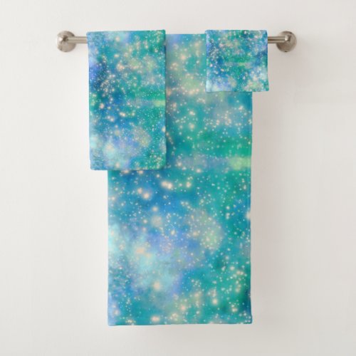 Galaxy Shimmer blue  Bath Towel Set