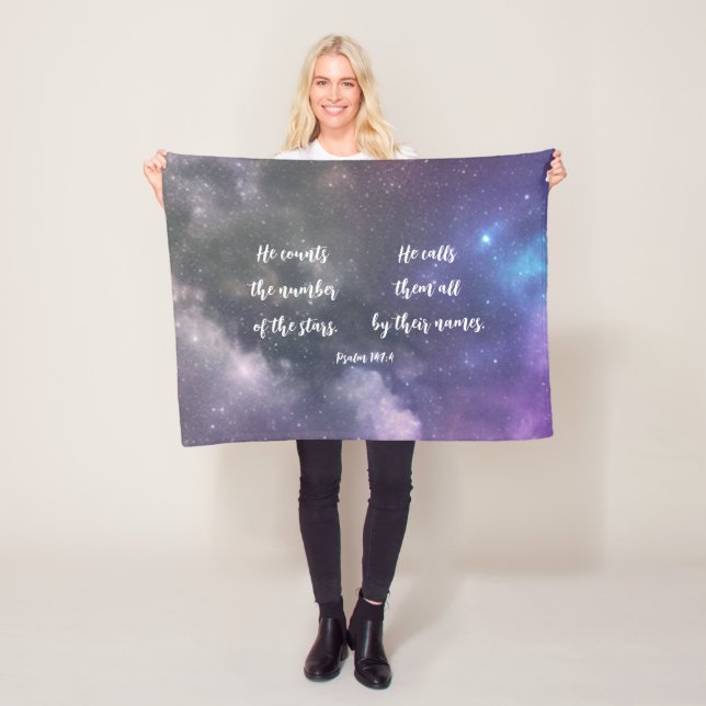 Galaxy Sky Bible Verse Fleece Blanket (In Situ)