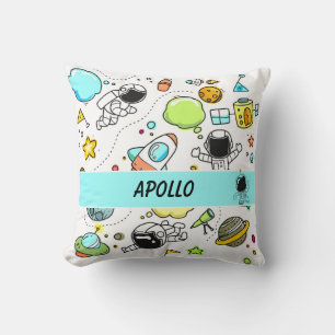 Galaxy Space Astronauts Throw Pillow