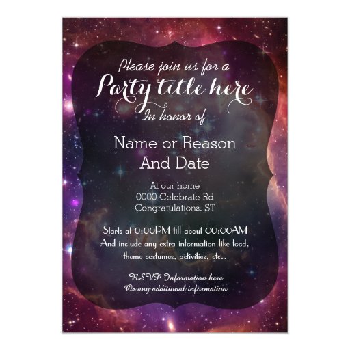 Galaxy space background all occasion party card | Zazzle