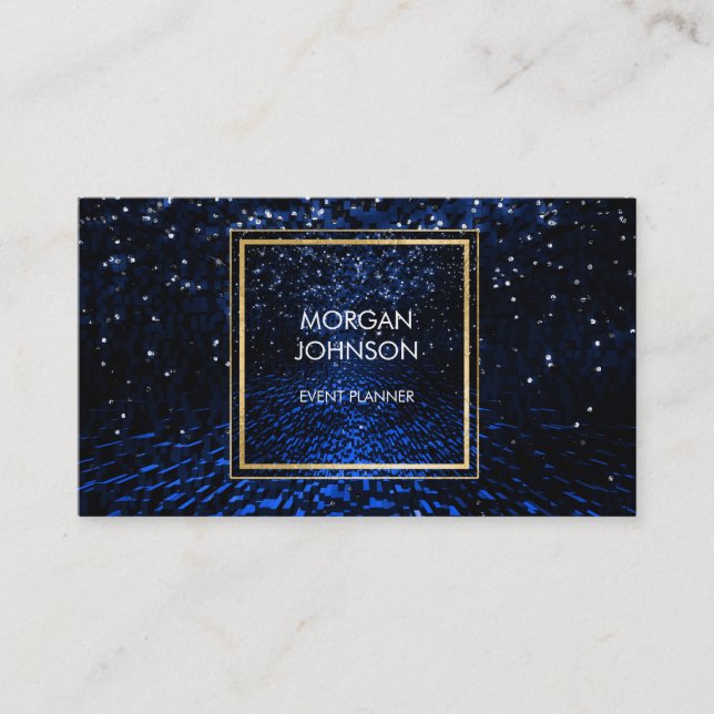 Galaxy Space Black Confetti Vip Business Card (Front)
