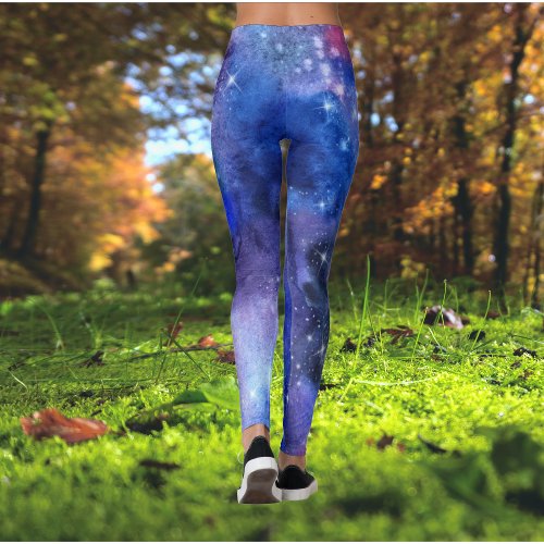 Galaxy Space Blue Purple Yoga Leggings