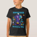 Galaxy Space Brother of the First birthday  T-Shirt<br><div class="desc">Celebrate baby's first birthday with this special t-shirt,  special and personalized design</div>