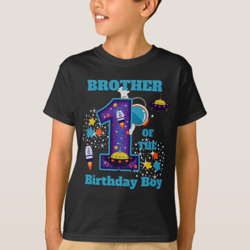Galaxy Space Brother of the First birthday  T_Shirt