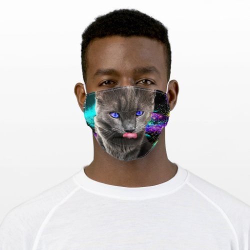 Galaxy space cat adult cloth face mask
