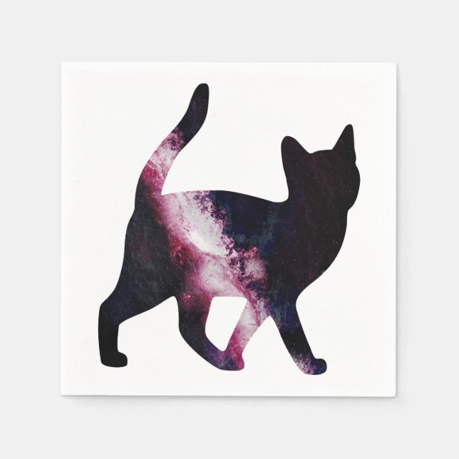 Galaxy Space Cat Paper Napkins (Front)