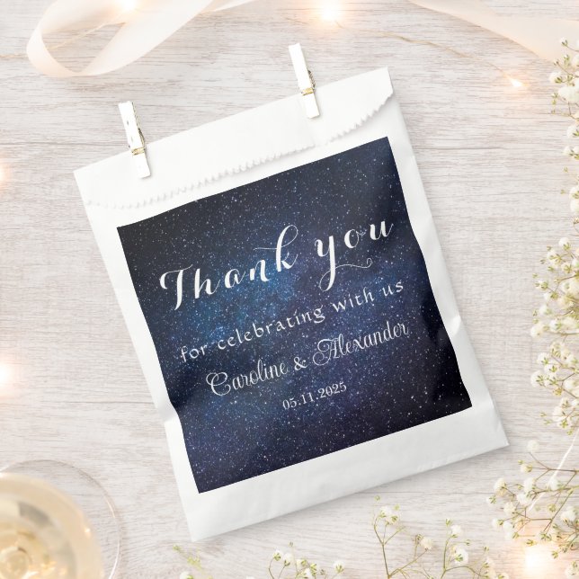 Galaxy Space Celestial Starry Night Wedding Favor Bag (Clipped)