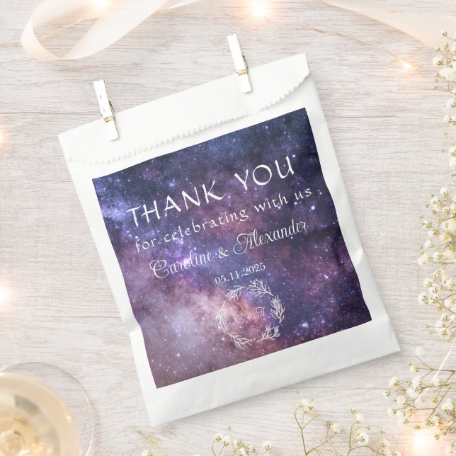 Galaxy Space Celestial Starry Night Wedding Favor Bag (Clipped)