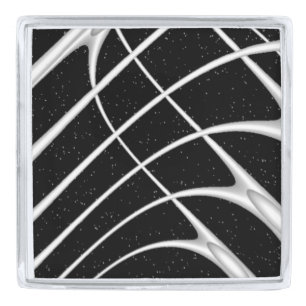 Galaxy Space Design Silver Finish Lapel Pin