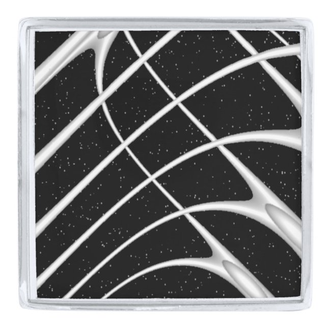 Galaxy Space Design Silver Finish Lapel Pin (Front)