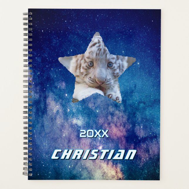Galaxy space dragon photo name 2026 planner (Front)