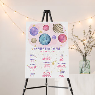 Galaxy Space First Birthday Milestone Birthday Foam Board